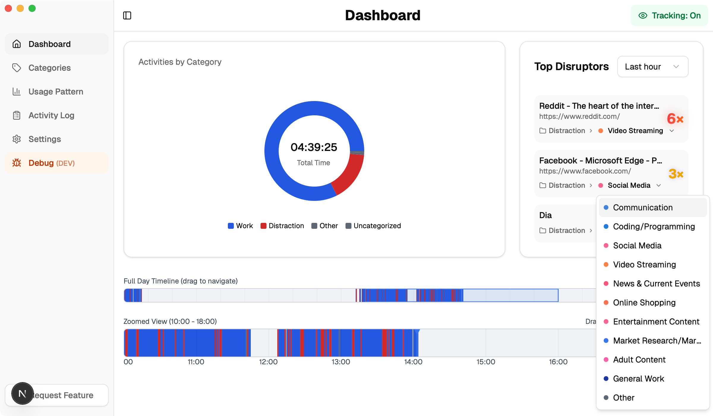 Top disruptors with category editing